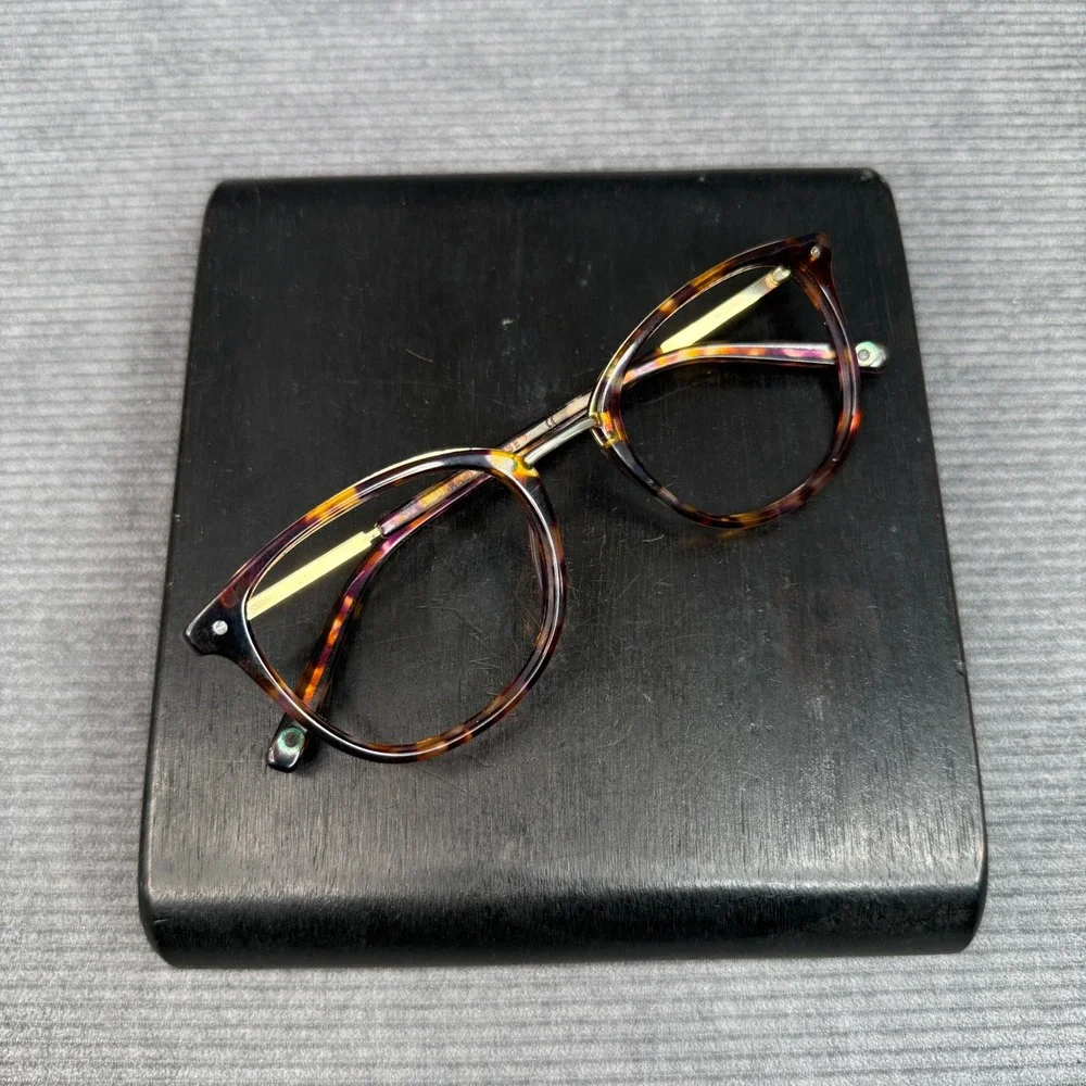 Bonlook Ella Dark Tortoise Gold Cat Eye Y2K Eyeglasses Frames 50-20-140 vtg